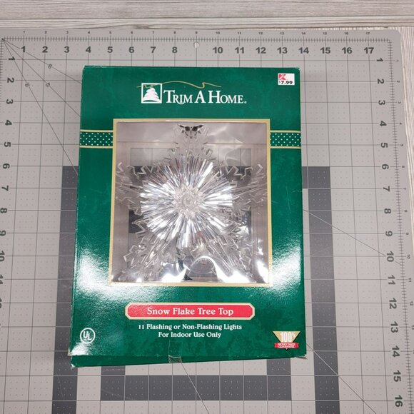 Christmas Tree Snowflake‎ Tree Top Trim A Home Lighted Clear Vtg - Picture 11 of 11